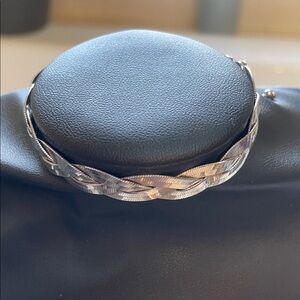 Elegant reversible Silver Braided Bracelet